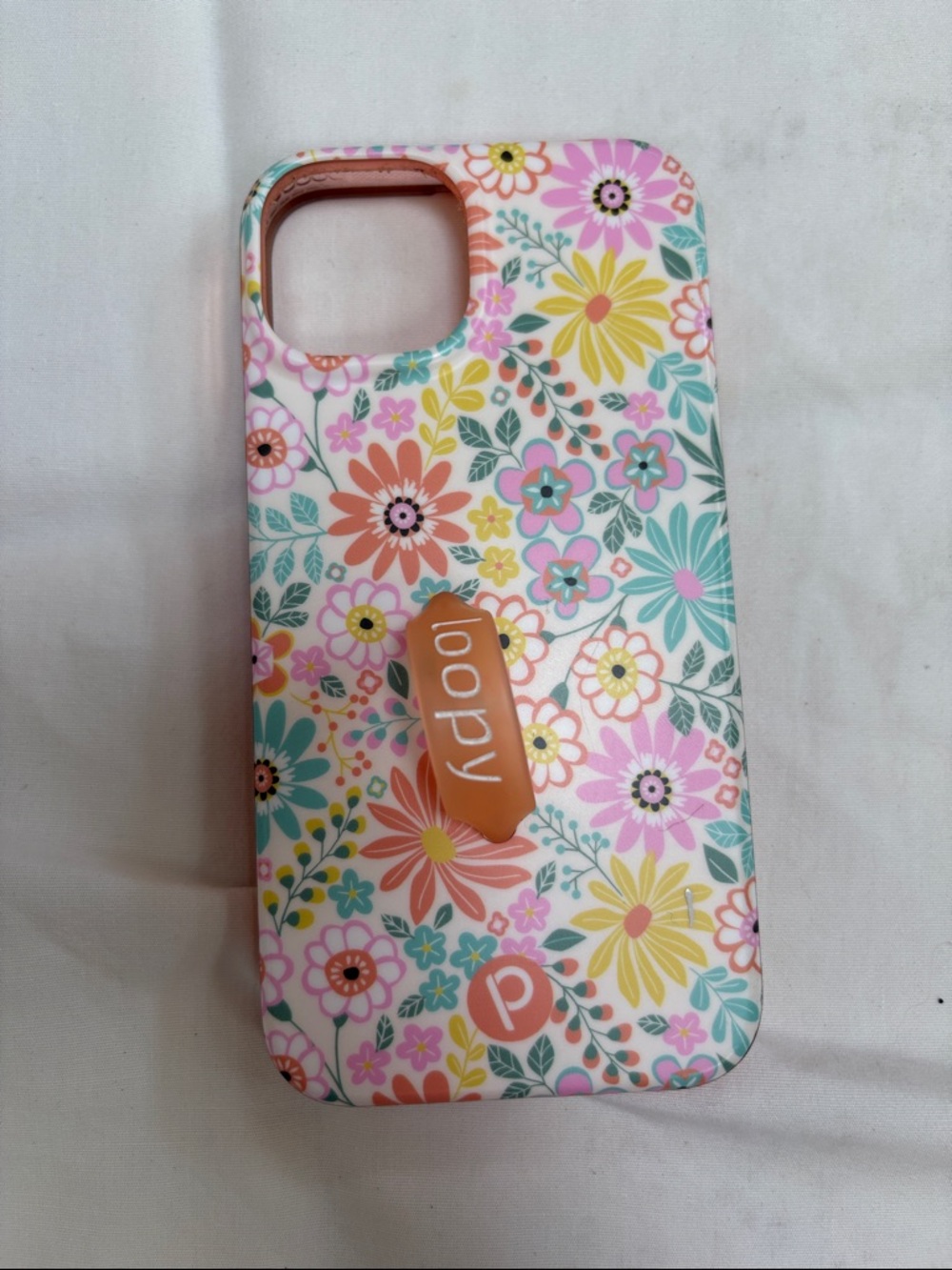 iPhone 14 Loopy Case Floral Grip Phone Case - Pink, Yellow, Teal Multicolor